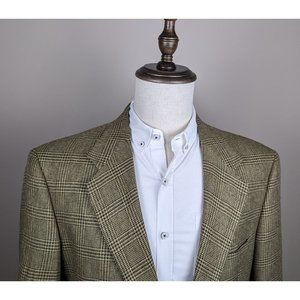[42R] Prince of Wales Check Wool & Silk Sport Coat Blazer from Cambridge